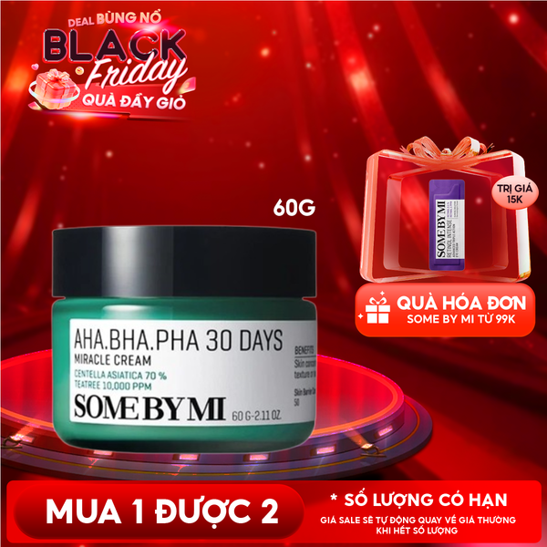 Kem Dưỡng Some By Mi Hỗ Trợ Cải Thiện Mụn AHA-BHA-PHA 30 Days Miracle Cream 