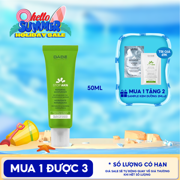  Kem Dưỡng LABORATORIOS BABÉ Hỗ Trợ Phục Hồi Cho Da Mụn Stop Akn Repairing Moisturiser 50ml 