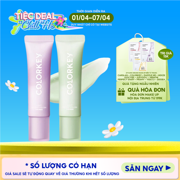  Kem Lót Trang Điểm Colorkey Mỏng Nhẹ, Nâng Tông, Làm Đều Màu Da Light Weight Polish Primer 30g 
