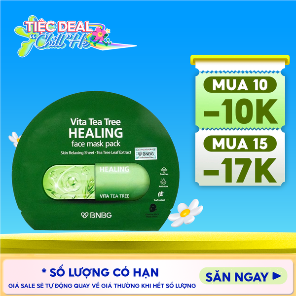  Mặt Nạ Miếng BNBG Thanh Lọc Da, Hỗ Trợ Giảm Mụn Chiết Xuất Tràm Trà Vita Tea Tree Healing Face Mask Pack 30ml 