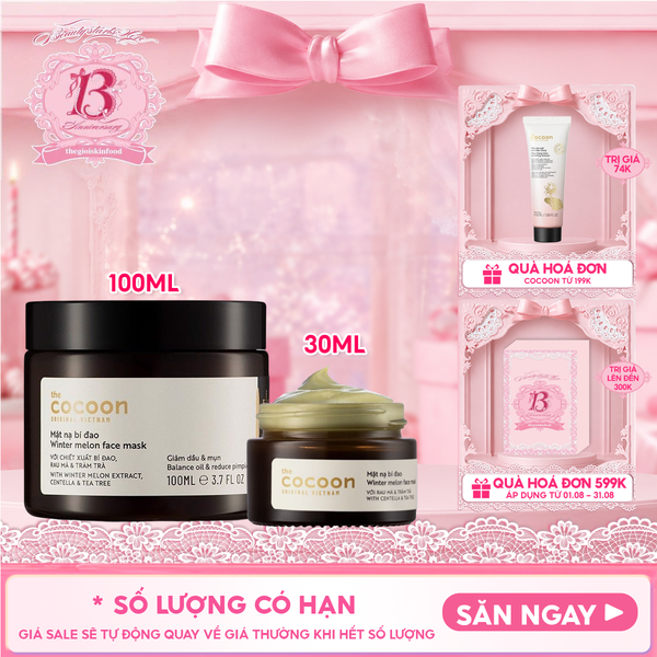  Mặt Nạ Rửa Cocoon Bí Đao Hỗ Trợ Giảm Dầu Và Mụn Winter Melon Face Mask 