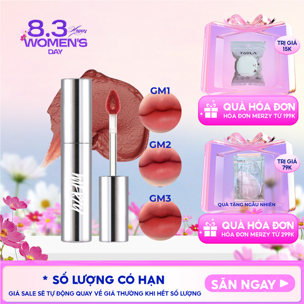  [Merzy Glam Vỏ Bạc] Son Kem Lì Mềm Mịn, Lâu Trôi Merzy The Glam Mellow Tint 4g 