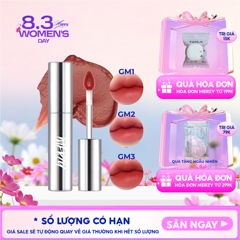 [Merzy Glam Vỏ Bạc] Son Kem Lì Mềm Mịn, Lâu Trôi Merzy The Glam Mellow Tint 4g