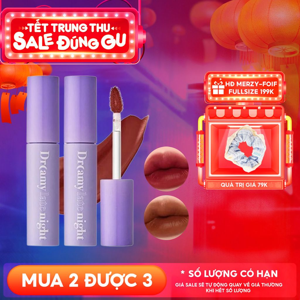 [Màu 13-17] Son Kem Lì, Mịn Mượt Nhẹ Môi Merzy Dreamy Late Night Mellow Tint 4g