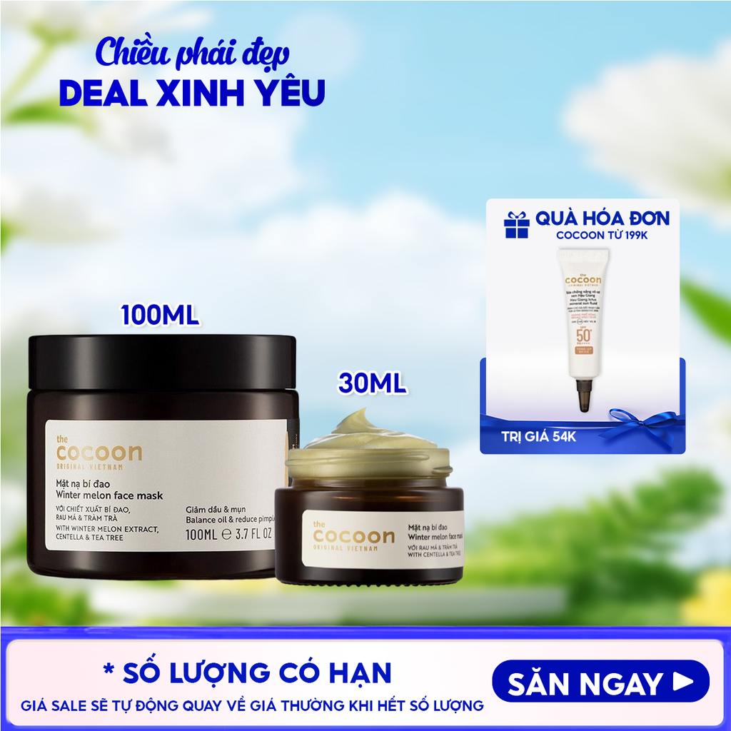 Mặt Nạ Rửa Cocoon Bí Đao Hỗ Trợ Giảm Dầu Và Mụn Winter Melon Face Mask