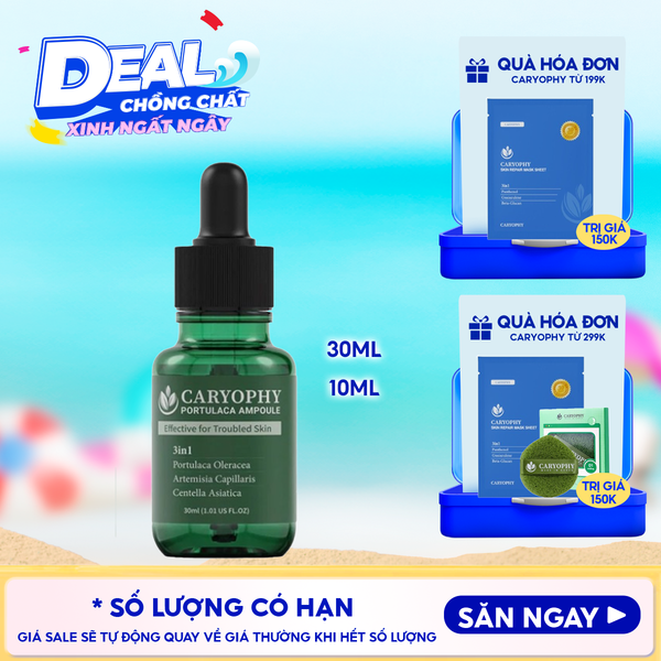  Tinh Chất Caryophy Chăm Sóc Cho Da Mụn Portulaca Ampoule 30ml 