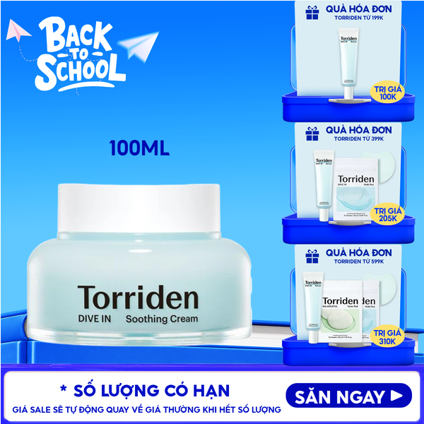  Kem Dưỡng Torriden Làm Dịu, Dưỡng Ẩm, Căng Mịn Da Dive In Soothing Cream 100ml 