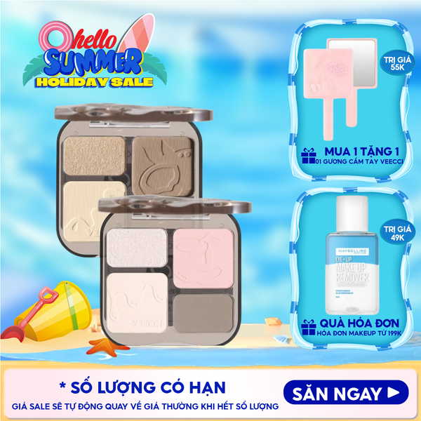  Phấn Bắt Sáng Và Tạo Khối VEECCI Easy Blend Highlight & Contour Palette 
