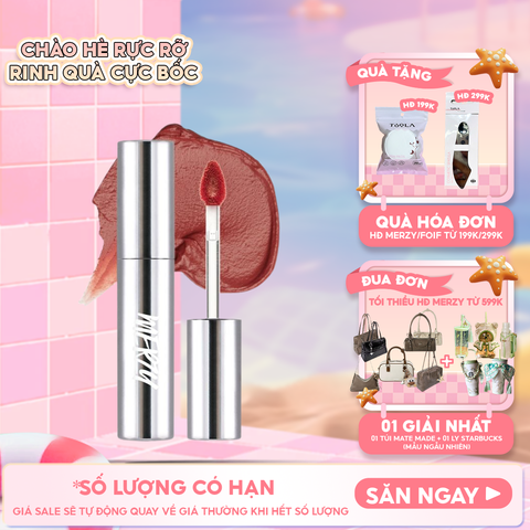 [Merzy Glam Vỏ Bạc] Son Kem Lì Mềm Mịn, Lâu Trôi Merzy The Glam Mellow Tint 4g