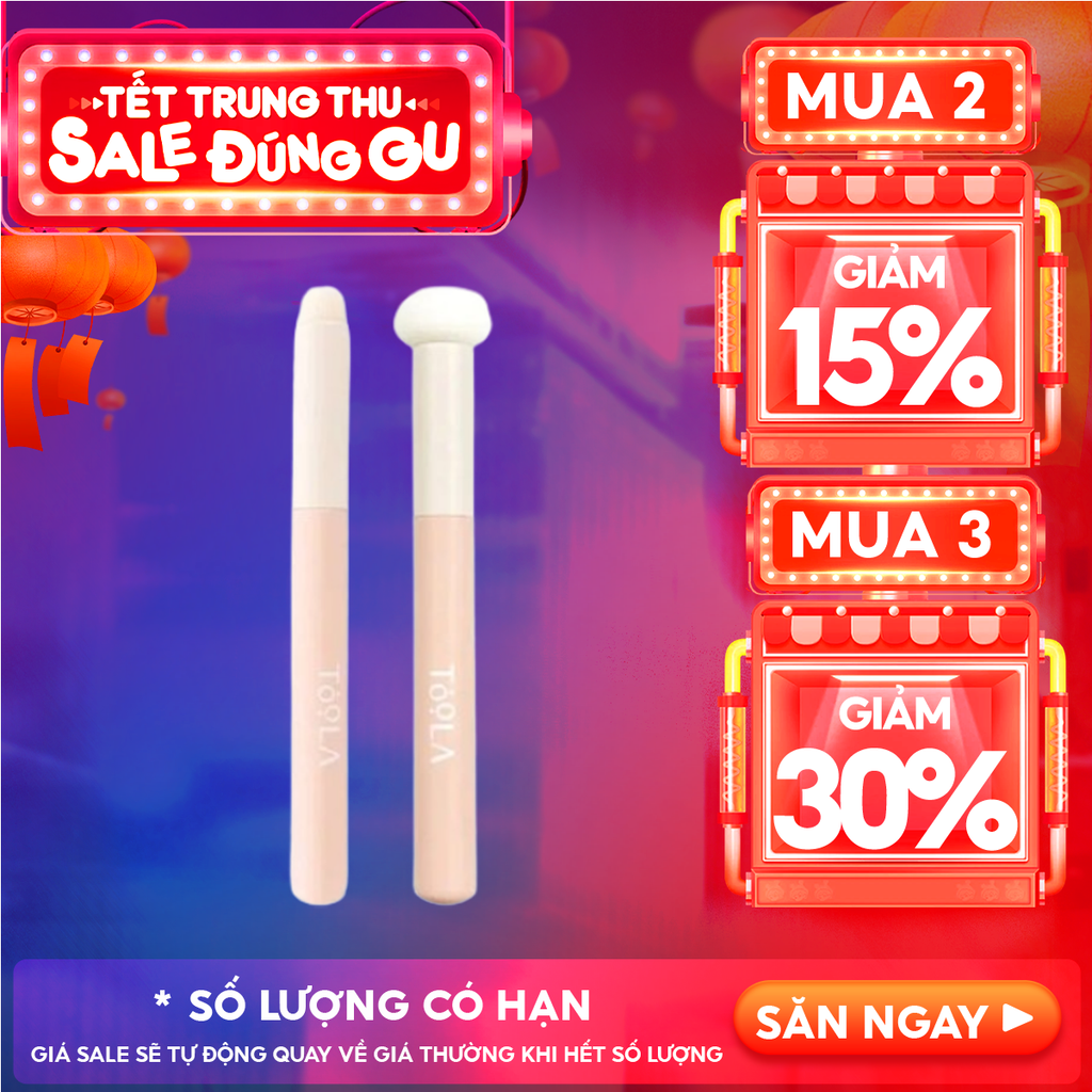 [NHẬP KHẨU] Cọ TOOLA Tán Son Môi, Che Khuyết Điểm Đầu Tròn Siêu Mịn Đa Năng Brush