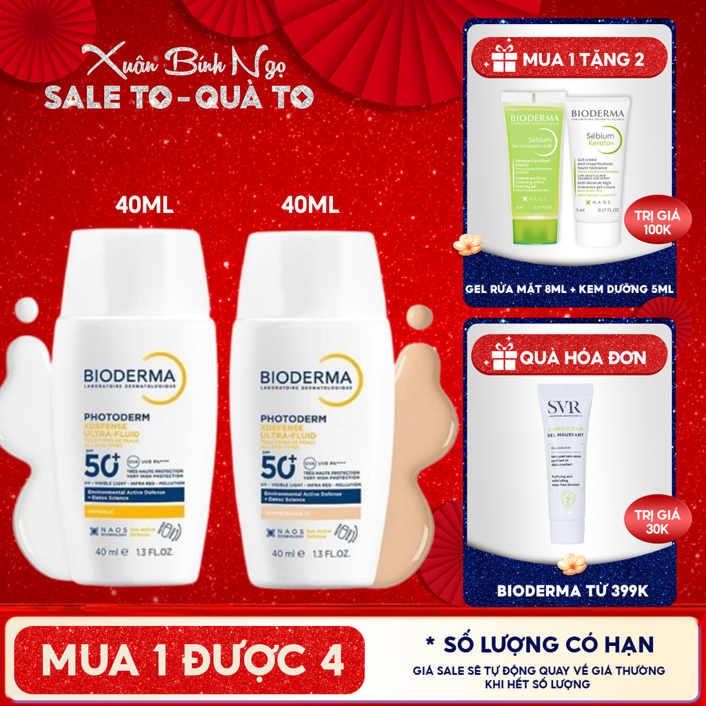 Sữa Chống Nắng Bioderma Phổ Rộng Photoderm Xdefense Ultra-Fluid SPF50+/PA++++ 40ml
