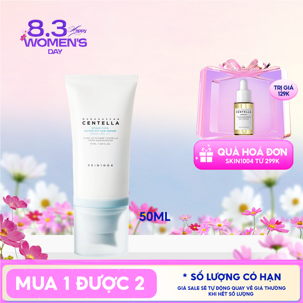  Tinh Chất Chống Nắng Skin1004 Cấp Ẩm, Làm Dịu, Bảo Vệ Làn Da Madagascar Centella Hyalu-Cica Water Fit Sun Serum SPF50+ PA++++ 50ml 