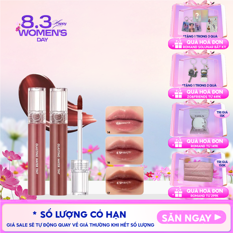 [Màu 1-17] Son Tint Nước Romand Siêu Lì, Lâu Trôi Glasting Water Tint 4g