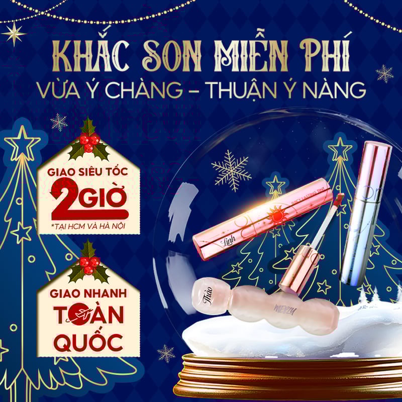 Sản Phẩm Có Dịch Vụ Khắc Son Miễn Phí - Son Merzy, Romand, FOIF, Romand 23 (Starry Edition)