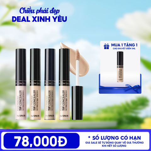 Kem Che Khuyết Điểm The Saem Có Chống Nắng Hàn Quốc Cover Perfection Tip Concealer SPF28/PA++ 6.5g