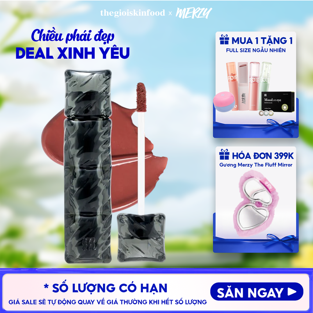 [V6 PUFFER][SON PHAO] Son Kem Lì Merzy Bền Màu, Lâu Trôi Puffer Velvet Tint 3.7g
