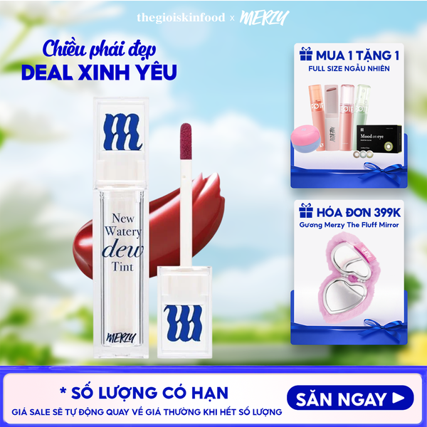  [New Dew] Son Tint Bóng Merzy Dạng Thạch, Bền Màu, Lâu Trôi Merzy New Watery Dew Tint 4g 