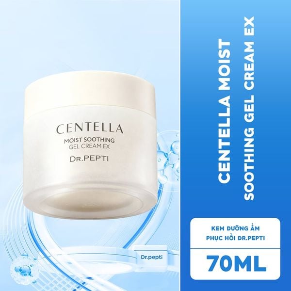  Kem Dưỡng Ẩm Dr.Pepti Hỗ Trợ Phục Hồi Da Centella Moist Soothing Gel Cream EX 70ml 