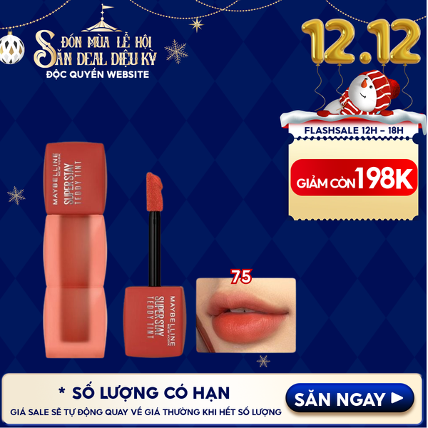  Son Kem Lì Bông Maybelline Bền Màu Superstay Teddy Tint 5ml 
