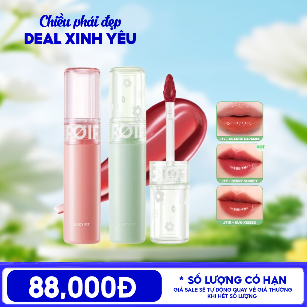 Son Tint Bóng FOIF Thuần Chay, Ẩm Mọng, Bền Màu Juicy Fit Tint