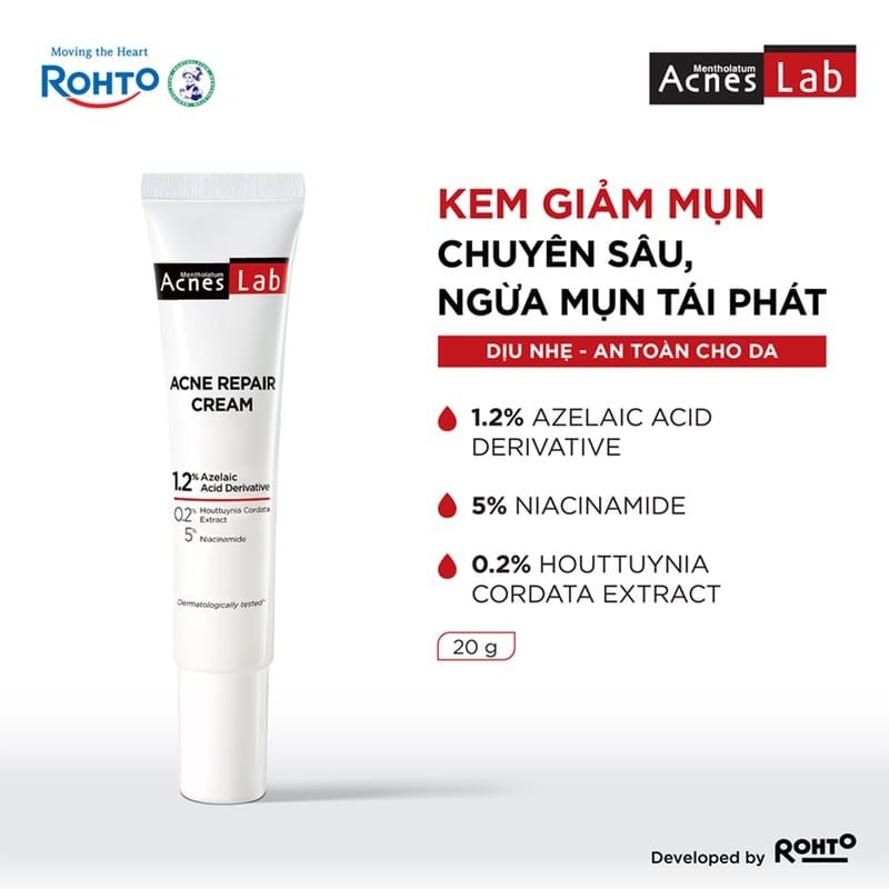 Kem Dưỡng Hỗ Trợ Giảm Mụn Chuyên Sâu Acnes Lab Acne Repair Cream 20g