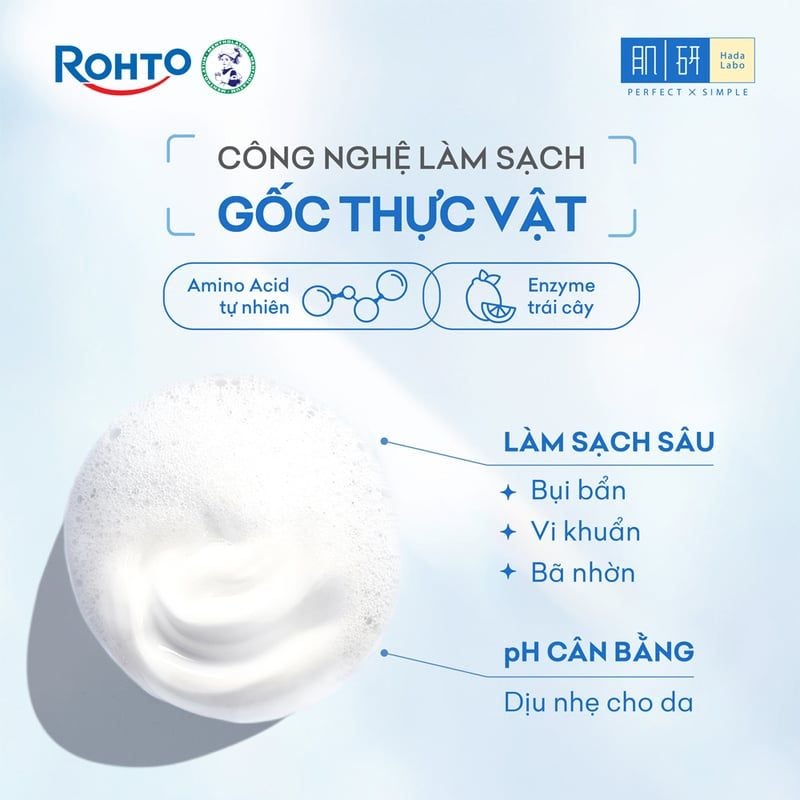 Sữa Rửa Mặt Hỗ Trợ Dưỡng Trắng Da Cao Cấp Hada Labo Premium Cleanser Radiance 100g