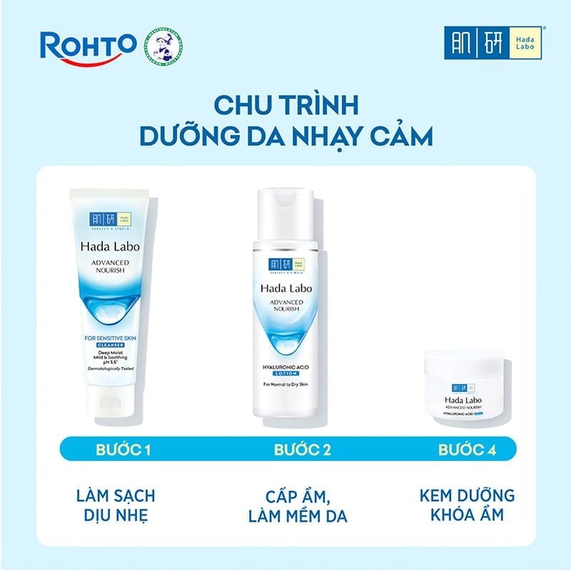 Sữa Rửa Mặt Hada Labo Dưỡng Ẩm Cho Da Nhạy Cảm Advanced Nourish For Sensitive Skin Cleanser 80g