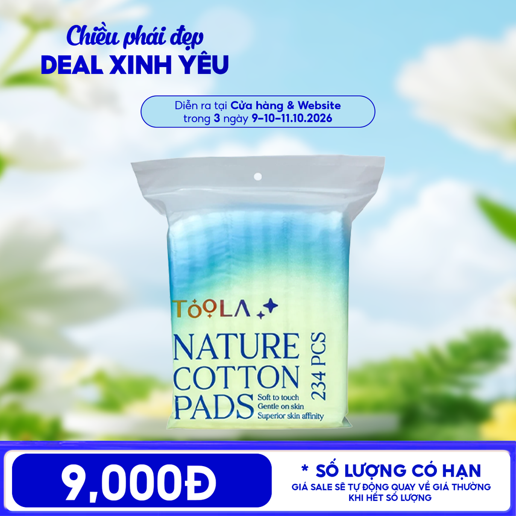 [NHẬP KHẨU] Bông Tẩy Trang Mềm Mịn TOOLA - 50 miếng - 150 miếng - 234 miếng