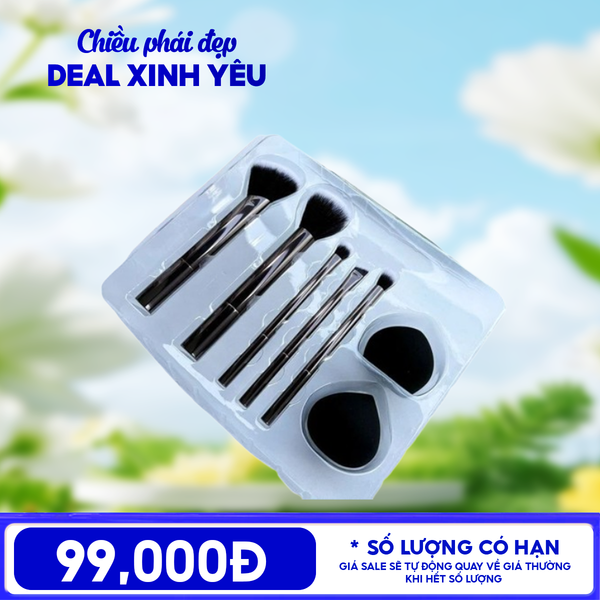  Bộ Cọ Trang Điểm Cơ Bản Kèm Bông Mút TOOLA Makeup Brush and Puff Set - BT-TLA088 