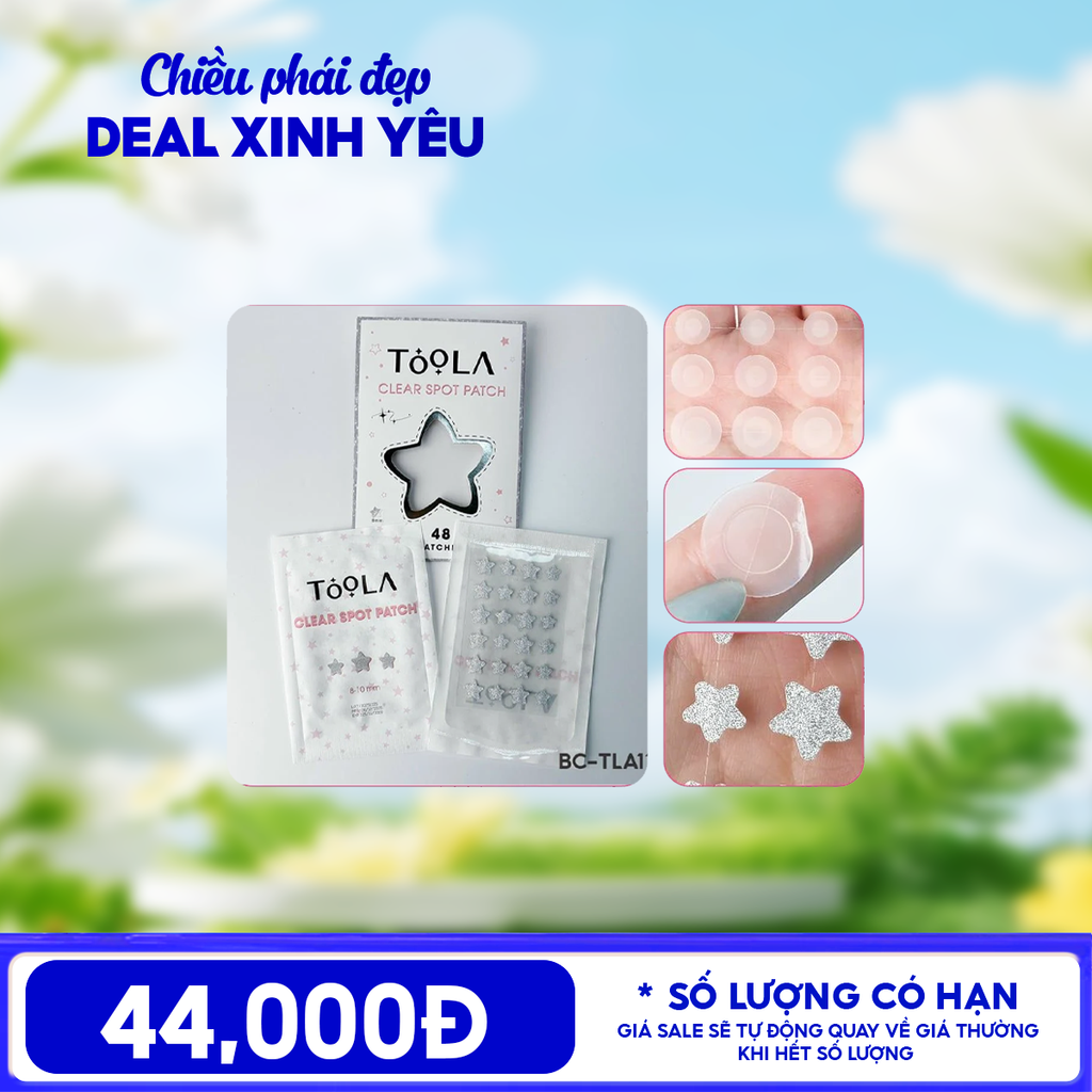 Miếng Dán Mụn TOOLA Hút Sạch Mụn, Làm Dịu Các Nốt Mụn Mẩn Đỏ Clear Spot Patch