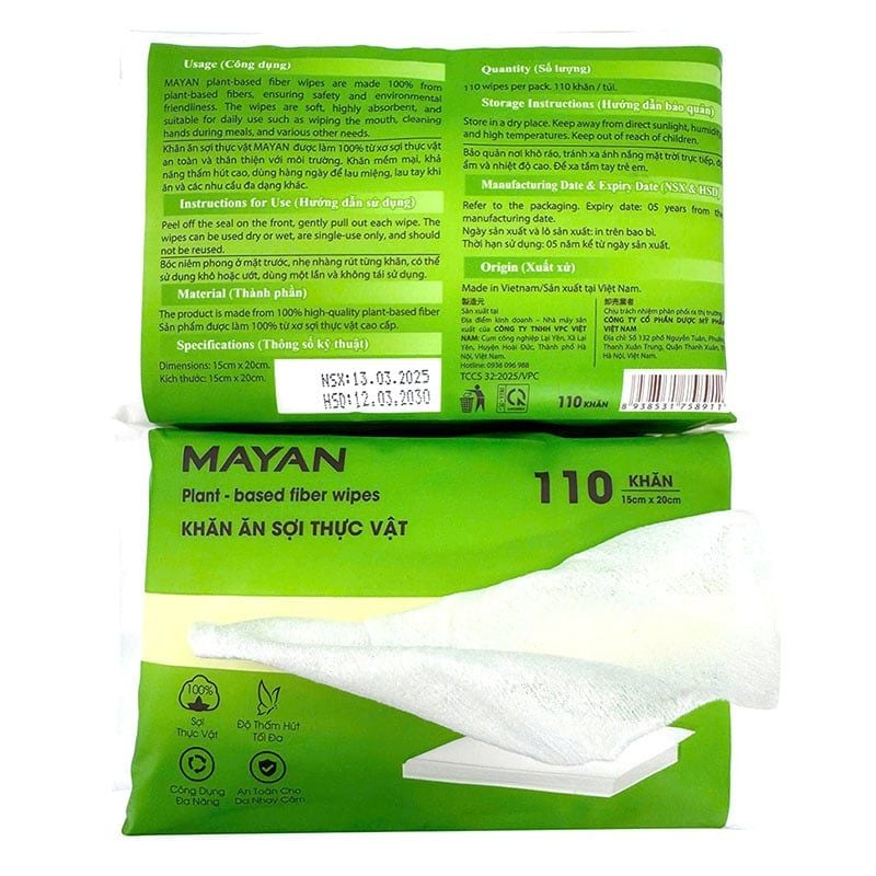 Khăn Khô Đa Năng Sợi Thực Vật MAYAN