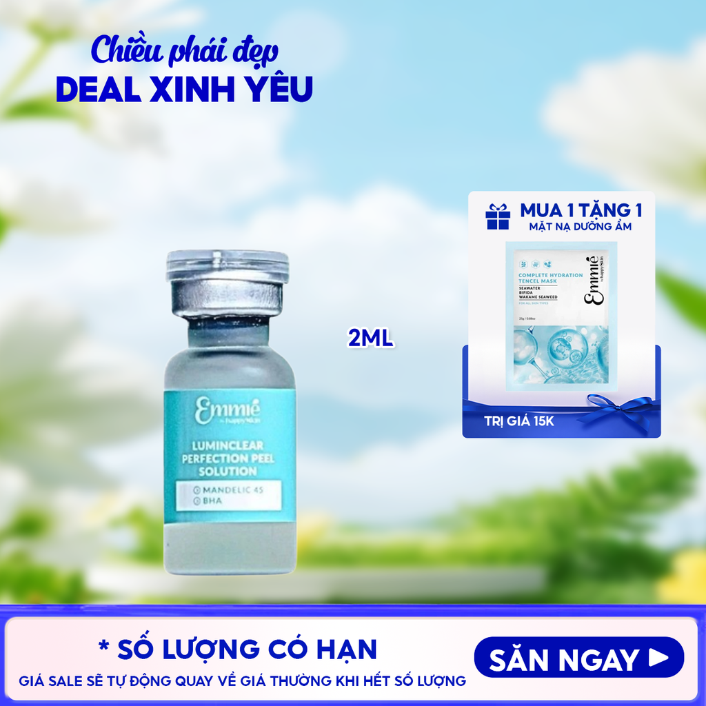 Dung Dịch Peel Da Emmié by Happyskin Căng Bóng Da & Ngừa Mụn Luminclear Perfection Peel Solution 2ml