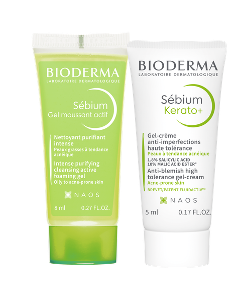  [Gift] Set Bioderma Giảm Mụn Gel Rửa Mặt Sebium Moussant Actif 8ml + Kem Dưỡng Sebium Kerato+ 5ml - Trị Giá 100k 