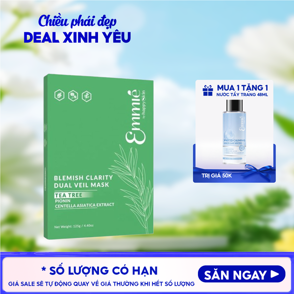  Mặt Nạ Emmié By HappySkin Làm Dịu Da, Hỗ Trợ Giảm Mụn Blemish Clarity Dual Veil Mask 