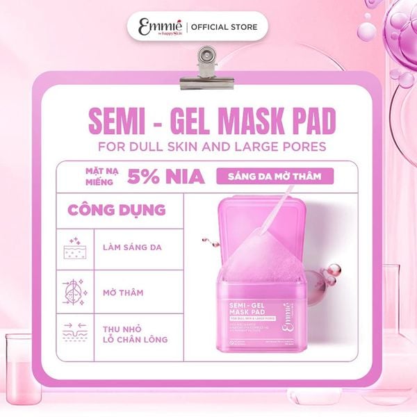  Toner Pad Emmié By Happyskin Dưỡng Ẩm, Làm Dịu Da, Hỗ Trợ Làm Sáng Da Semi-Gel Mask Pad 