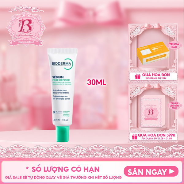  Kem Dưỡng Bioderma Thu Nhỏ Lỗ Chân Lông, Kiểm Soát Dầu Sebium Pore Refiner 30ml 