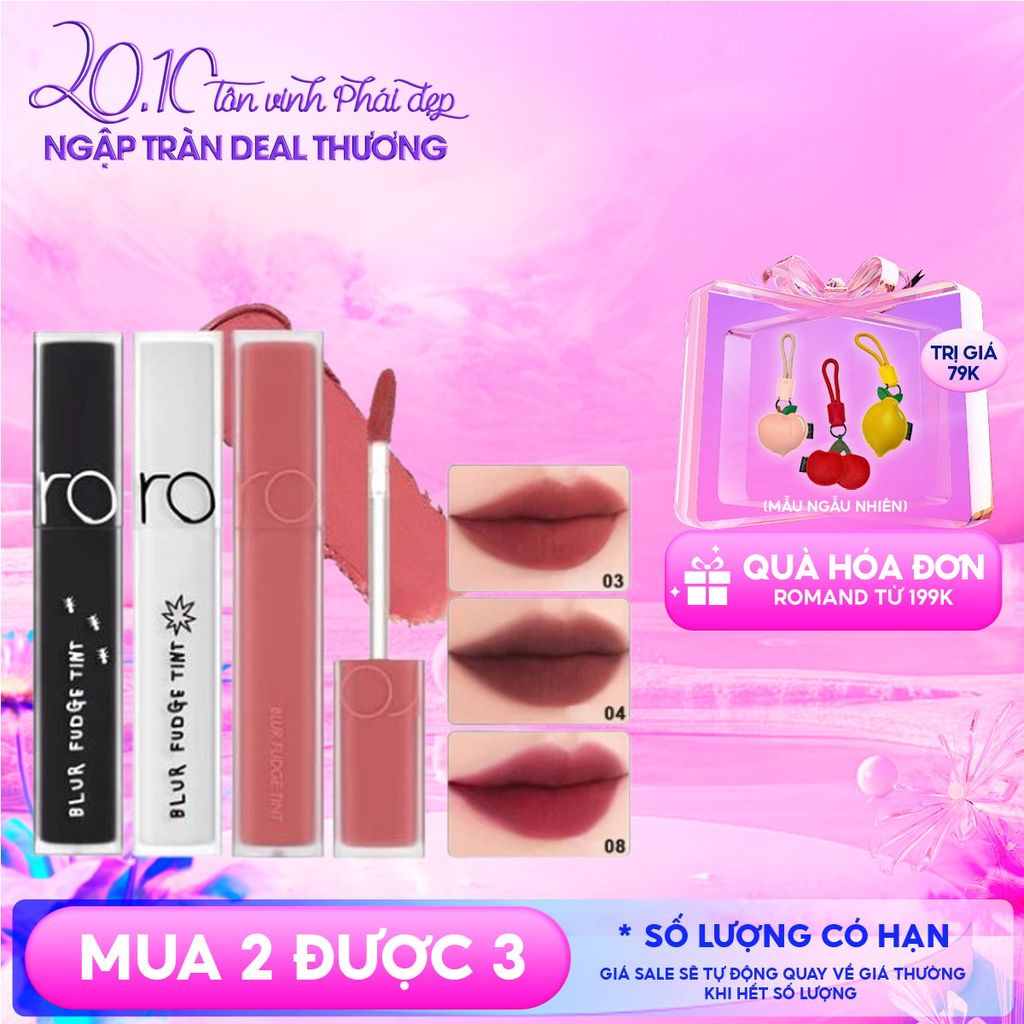 Son Kem Lì Romand Lên Màu Chuẩn, Mịn Môi Blur Fudge Tint 5g