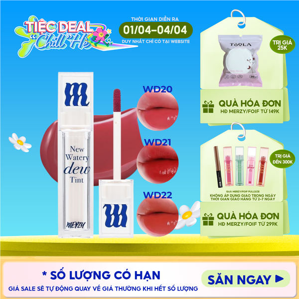  [New Dew] Son Tint Bóng Merzy Dạng Thạch, Bền Màu, Lâu Trôi Merzy New Watery Dew Tint 4g 
