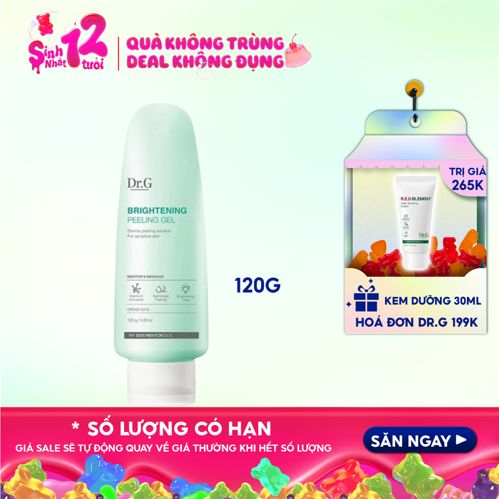 Tẩy Tế Bào Chết Dr.G Dạng Gel Dịu Nhẹ, Làm Sáng Da Brightening Peeling Gel 120g