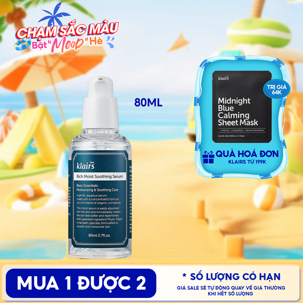  Serum Klairs Dưỡng Ẩm Sâu Klairs Rich Moist Soothing Serum 80ml 