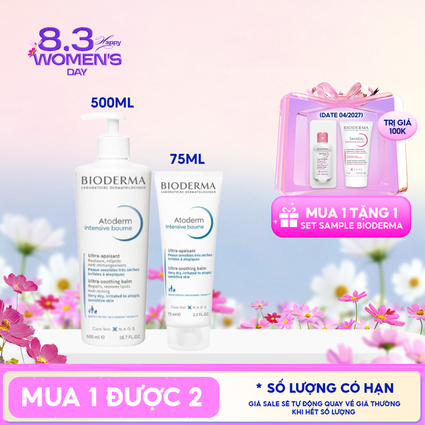  Kem Dưỡng Ẩm Bioderma Chuyên Sâu, Làm Dịu Da Atoderm Intensive Baume 
