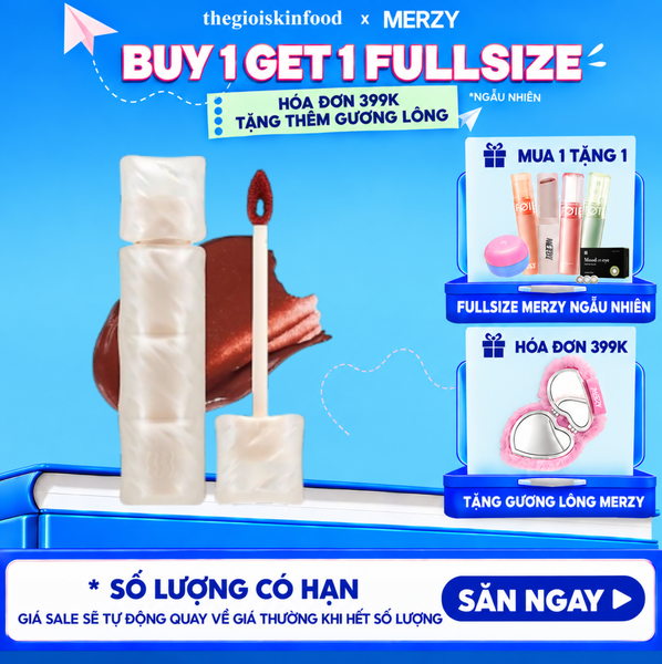  Son Phao Kem Lì Mềm Mịn Như Bơ, Lâu Trôi Merzy Puffer Mellow Tint 3.7g 