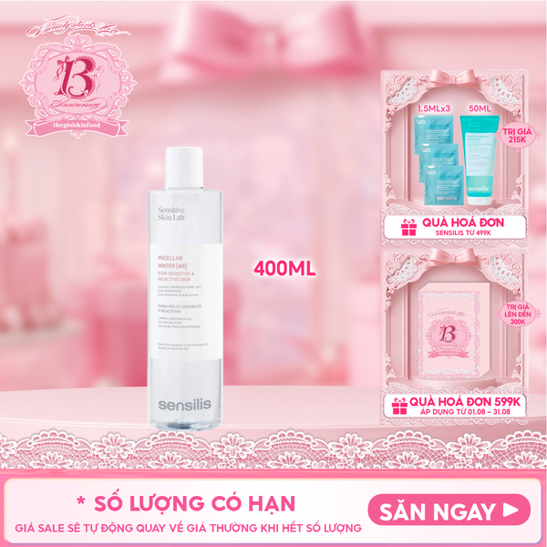 Nước Tẩy Trang Sensilis Làm Sạch Dịu Nhẹ Micellar Water [AR] 400ml 
