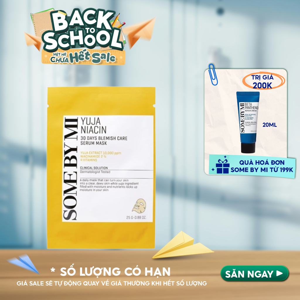 Mặt Nạ Some By Mi Hỗ Trợ Dưỡng Sáng Da Chiết Xuất Quả Thanh Yên Yuja Niacin Blemish Care Serum Mask 25g