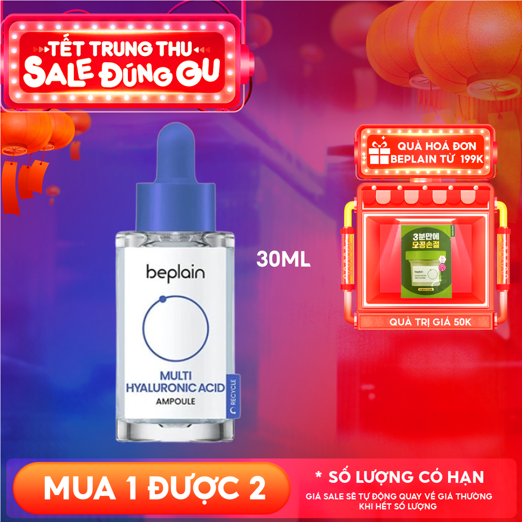 Tinh Chất Beplain Dưỡng Ẩm Cho Da Căng Mịn Multi Hyaluronic Acid Ampoule 30ml