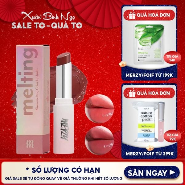  [LB1 -LB8] Son Dưỡng Ẩm Merzy Có Màu Cho Môi Mềm Mịn, Căng Mọng Siren Melting Color Lip Balm 3g 