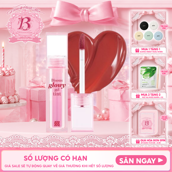  Son Bóng Pha Lê Merzy Căng Mọng, Bền Màu Bisous Glowy Gel Tint 
