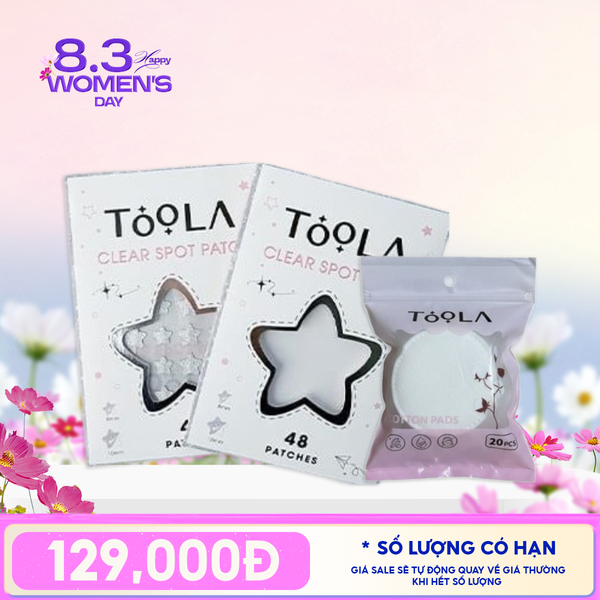  Combo Miếng Dán Mụn TOOLA Hút Sạch Mụn, Làm Dịu Các Nốt Mụn Mẩn Đỏ Clear Spot Patch 