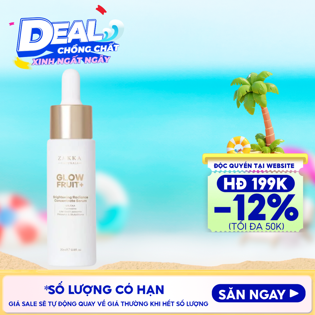 Serum Vitamin C Hỗ Trợ Dưỡng Sáng, Đều Màu Da Zakka Naturals GlowFruit+ Brightening Radiance Concentrate Serum 20ml