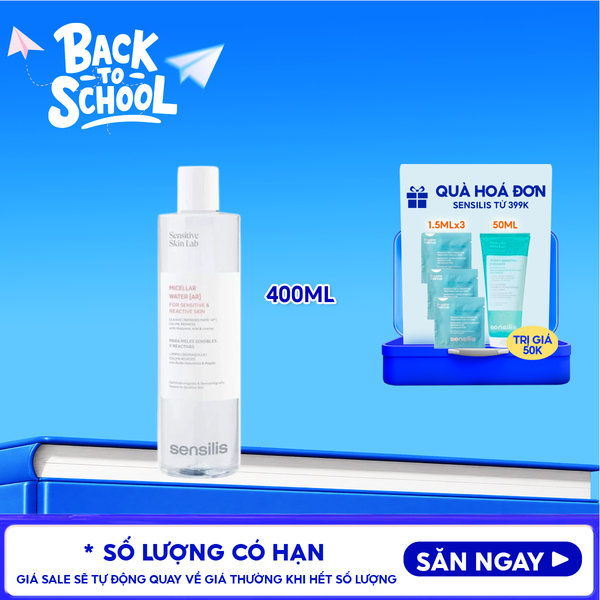  Nước Tẩy Trang Sensilis Làm Sạch Dịu Nhẹ Micellar Water [AR] 400ml 